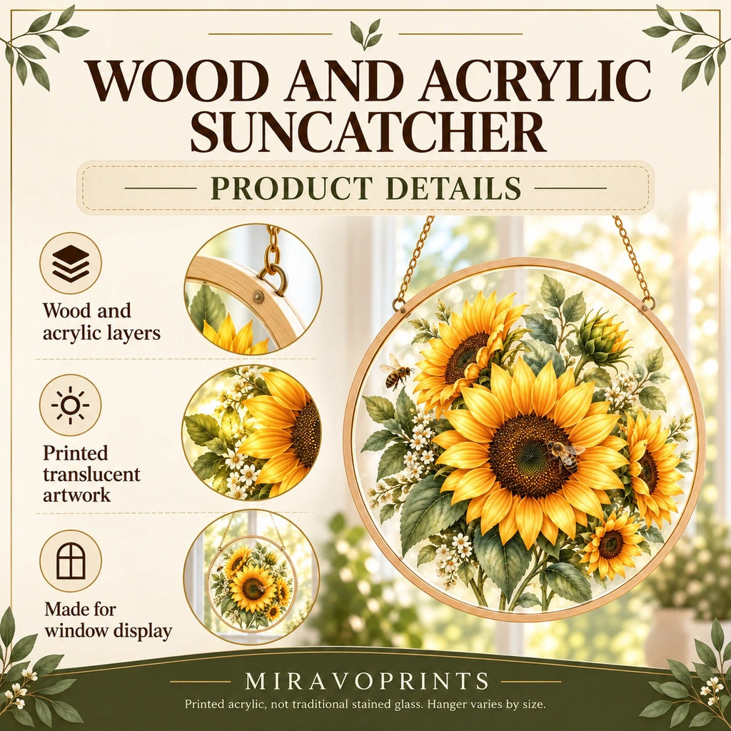 Wood and Acrylic Suncatcher material, construction and product features guide