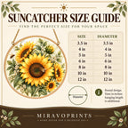 Wood and Acrylic Suncatcher size guide with measurements and fit information