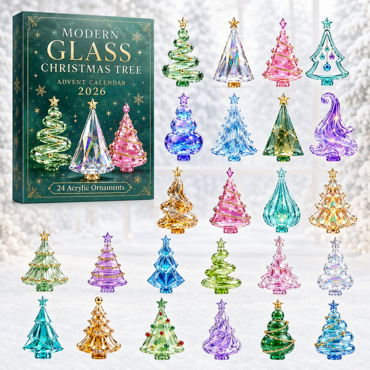 Modern Glass Christmas Tree advent calendar