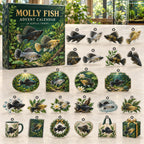 Molly Fish advent calendar box with 24 themed flat printed acrylic charms