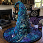 Moonspell Manor quilted witch hat, all-over print on cone and brim