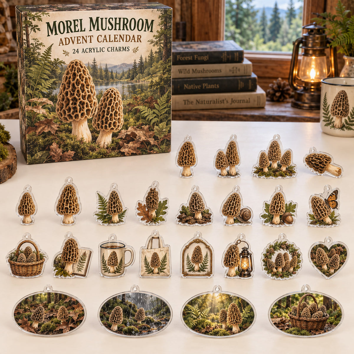 Morel Mushroom Advent Calendar - 24 Acrylic Charms