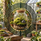 Moss Terrarium Garden Wind Spinner with original printed optical 3D artwork