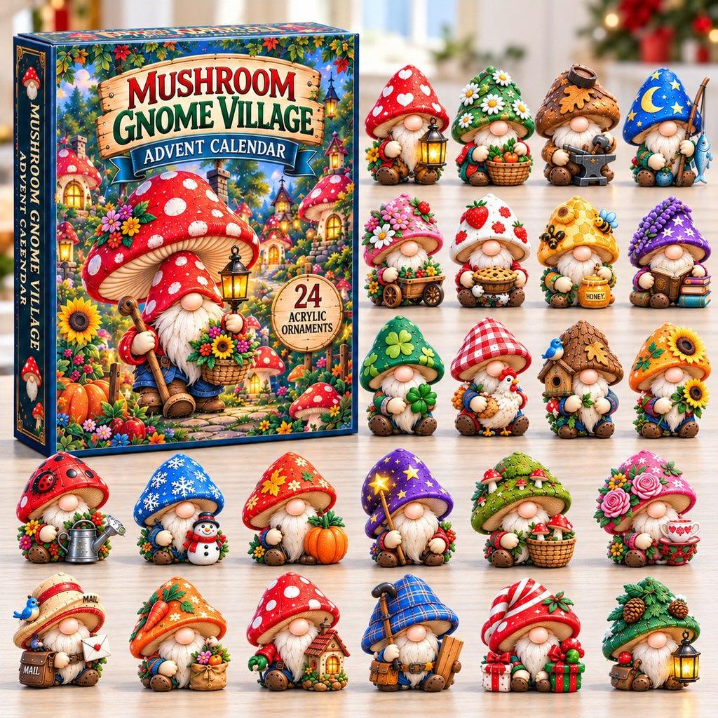 Mushroom Gnome Village advent calendar