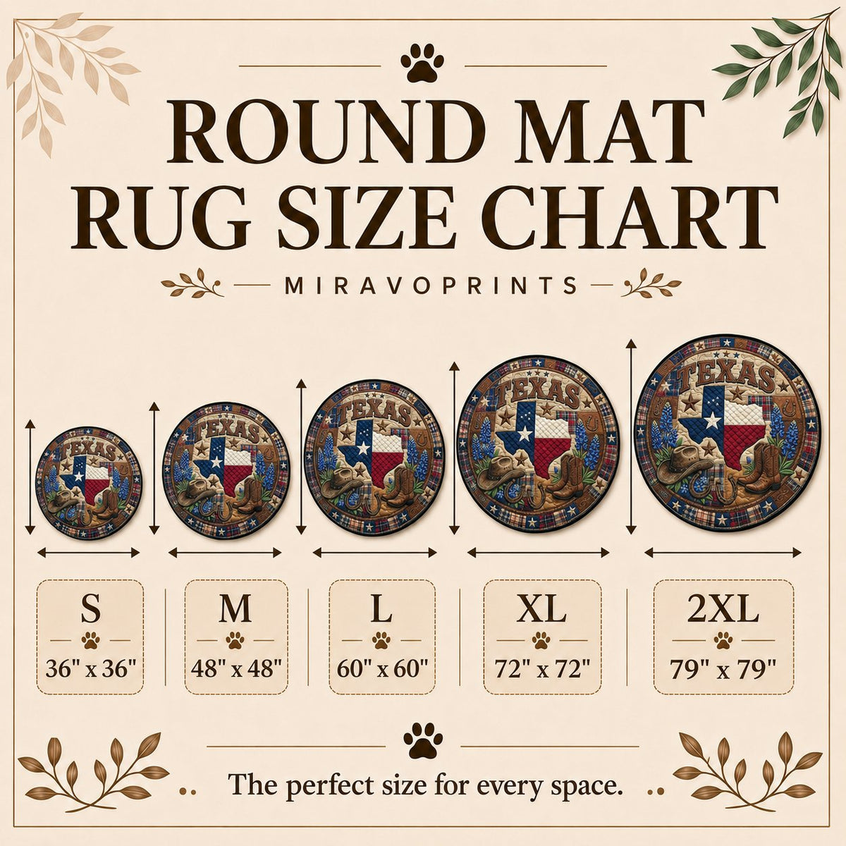 MiravoPrints round mat rug - non-slip backing detail