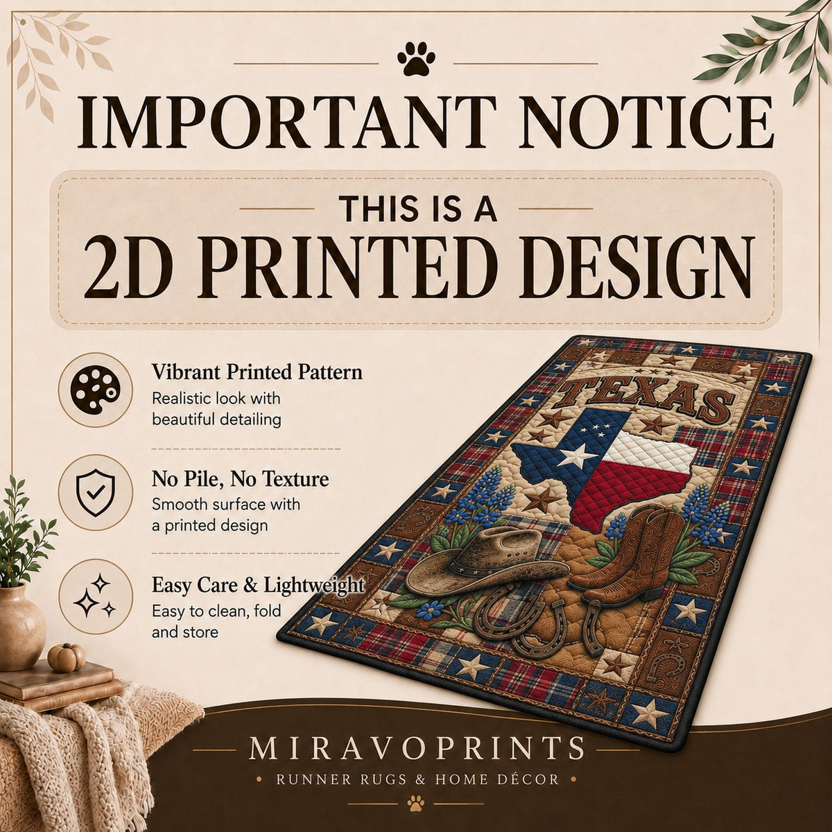 MiravoPrints runner rug - crystal velvet surface, soft to the touch