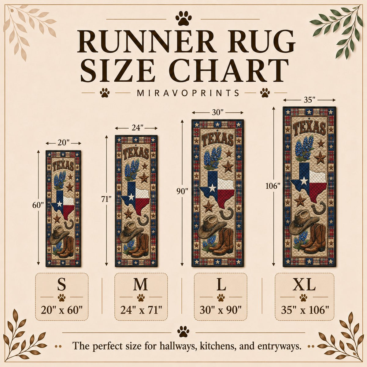 MiravoPrints runner rug - non-slip backing detail