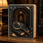 Mystery Reader Secret Library Wooden Block 3 Layer with an original printed 3D effect in a matching room setting
