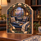 Mystery Reader Wooden Block 3 Layer with dimensional printed artwork in a coordinated home setting