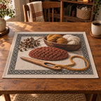 Nalbinding Wool Craft Placemat with original printed optical 3D artwork