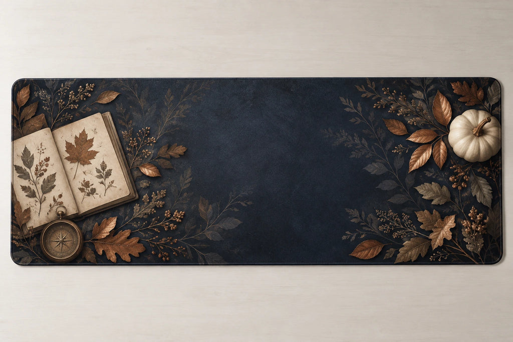 Nature Writing Reader Autumn Reading Desk Mat with printed dimensional artwork