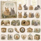Netherland Dwarf Rabbit advent calendar box with 24 themed printed acrylic charms