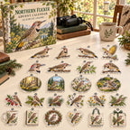 Northern Flicker advent calendar box with 24 themed flat printed acrylic charms