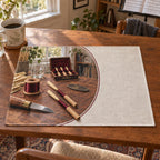 Oboe Reed Making Linen Placemat with original printed optical 3D artwork
