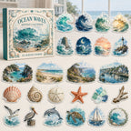 Ocean Waves advent calendar with24 printed acrylic coastal charms