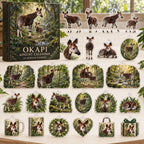 Okapi advent calendar box with 24 themed flat printed acrylic charms