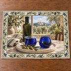 Olive Oil Tasting Grove Placemat with original printed optical 3D artwork