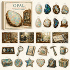 Opal advent calendar box and 24 mineral-themed printed acrylic charms
