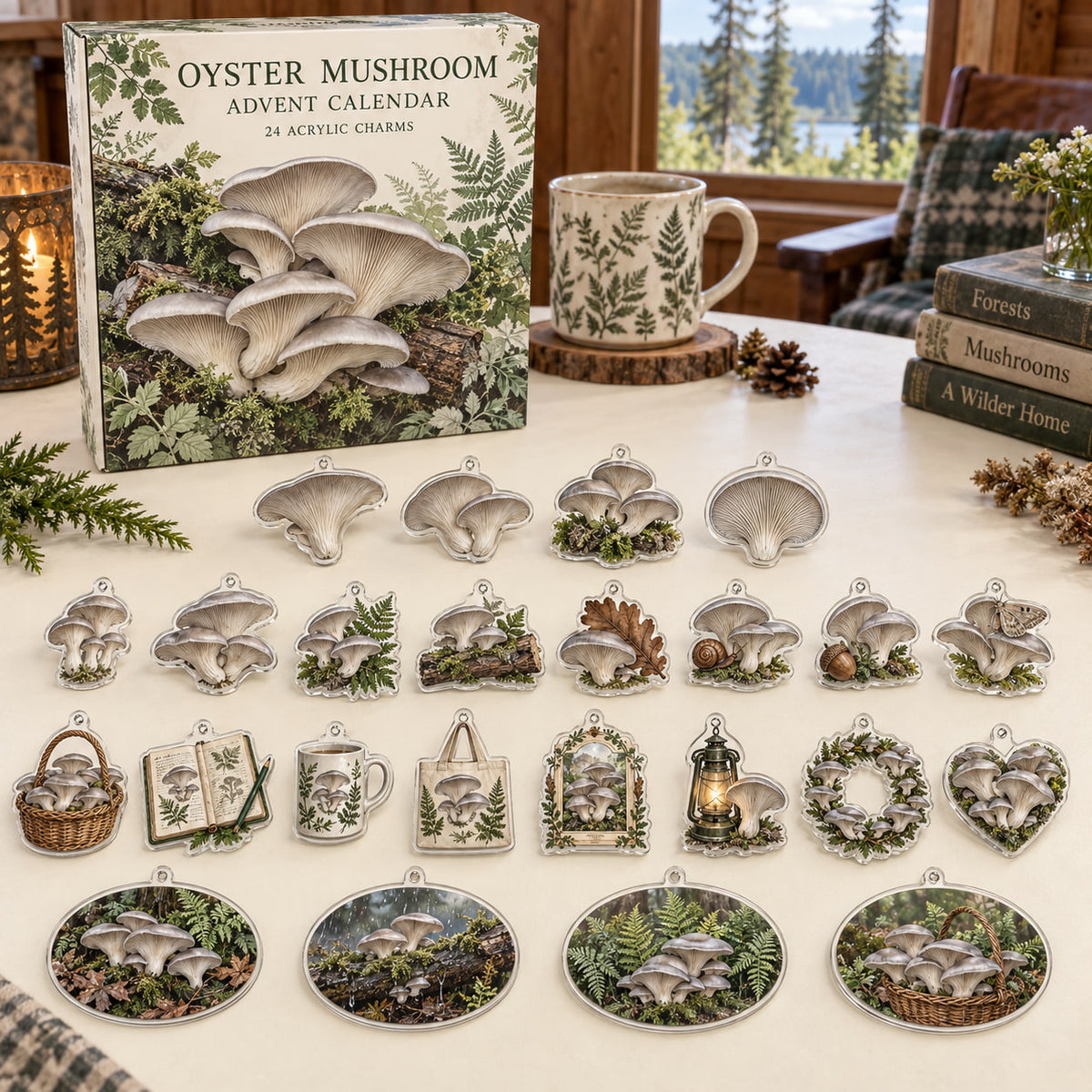Oyster Mushroom Advent Calendar - 24 Acrylic Charms