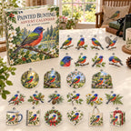 Painted Bunting advent calendar box with 24 themed flat printed acrylic charms