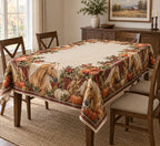 Palomino Horse Pumpkin Harvest Tablecloth with printed dimensional artwork