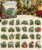 Panther Chameleon advent calendar with 24 custom-shaped flat acrylic charms and printed dimensional artwork