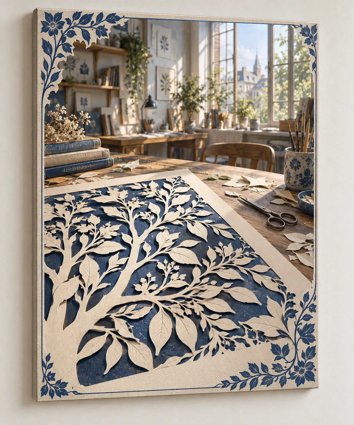 Paper Cutting Atelier Stretched Canvas Wall Art with original printed optical 3D artwork