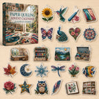 Paper Quilling advent calendar box and 24 different printed acrylic charms