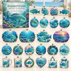 Parrotfish advent calendar box with 24 themed flat printed acrylic charms