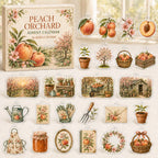 Peach Orchard advent calendar box and 24 printed acrylic fruit garden charms