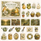 Pear Orchard advent calendar box with 24 decorative printed acrylic charms