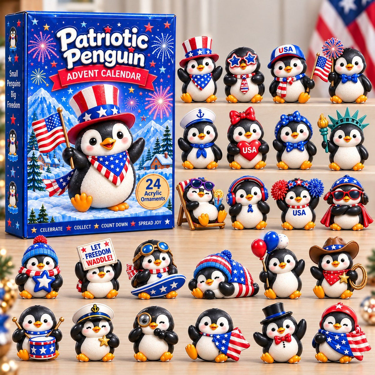 Penguin Arctic Patriotic advent calendar