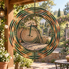 Penny Farthing Courtyard Wind Spinner with original printed optical 3D artwork