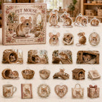 Pet Mouse advent calendar box with 24 themed flat printed acrylic charms