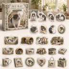 Pet Rat advent calendar box with 24 themed flat printed acrylic charms