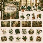 Philodendron advent calendar box and 24 botanical-themed printed acrylic charms