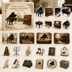 Piano advent calendar box with 24 printed acrylic musical charms