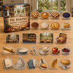 Pie Baking advent calendar box and 24 decorative printed acrylic charms, not food
