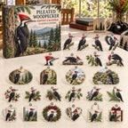 Pileated Woodpecker advent calendar box with 24 themed flat printed acrylic charms