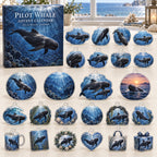 Pilot Whale advent calendar box with 24 themed flat printed acrylic charms