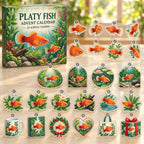 Platy Fish advent calendar box with 24 themed flat printed acrylic charms