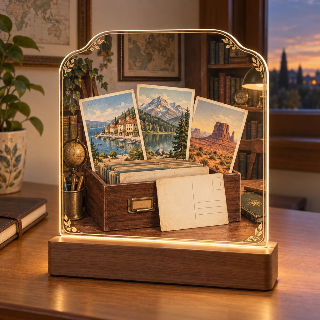 Postcard Collection Acrylic Night Light with original printed optical 3D artwork