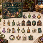 Potion Bottles advent calendar box with 24 flat printed acrylic charms