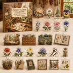 Pressed Flower Collecting advent calendar box and 24 printed acrylic charms