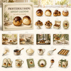 Profiterole Baking advent calendar box with 24 themed printed acrylic charms