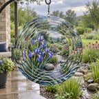 Rain Garden Native Flowers Wind Spinner with original printed optical 3D artwork