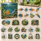 Rainbowfish advent calendar box with 24 themed flat printed acrylic charms