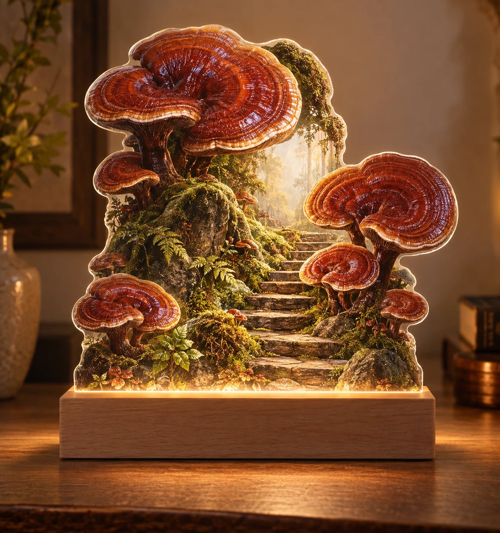 Reishi Moss Stairway Acrylic Night Light with printed dimensional artwork