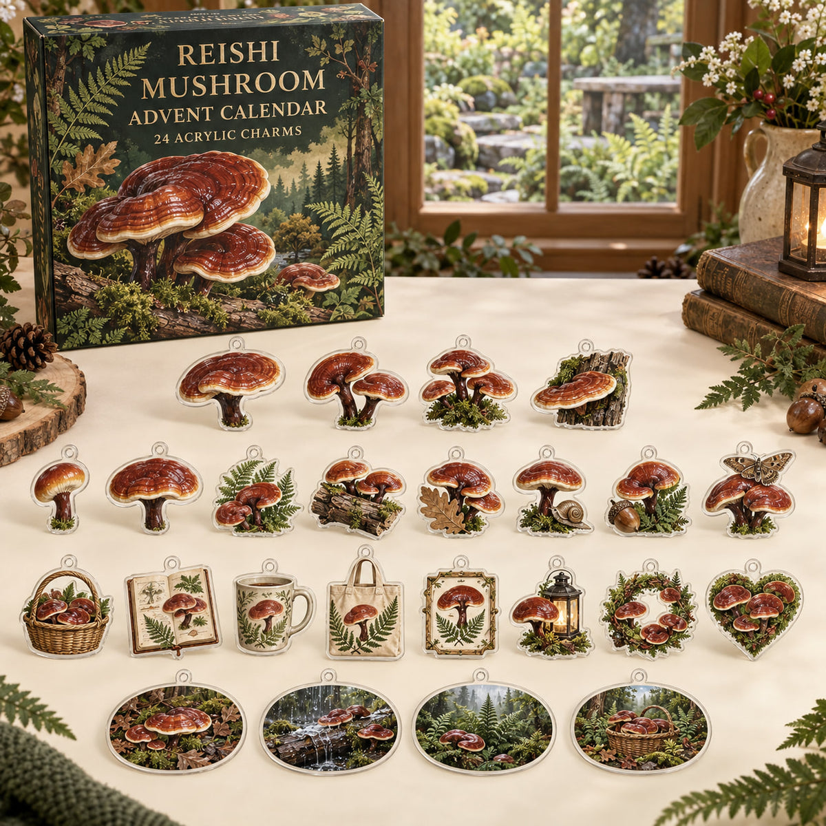 Reishi Mushroom Advent Calendar - 24 Acrylic Charms