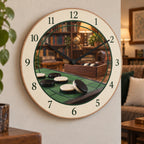 Reversi Strategy Room Wooden Wall Clock with original printed optical 3D artwork